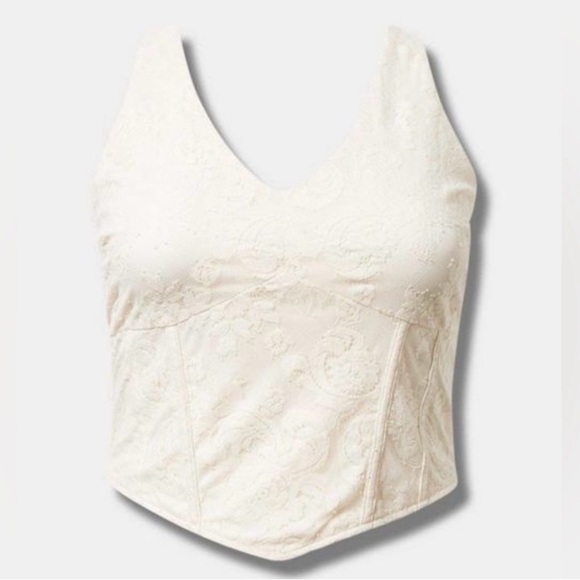 Torrid Cream Lace Corset Crop Top. NWT - Picture 3 of 6